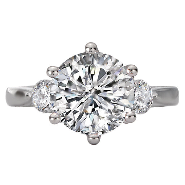 3 Stone Semi-Mount Diamond Ring