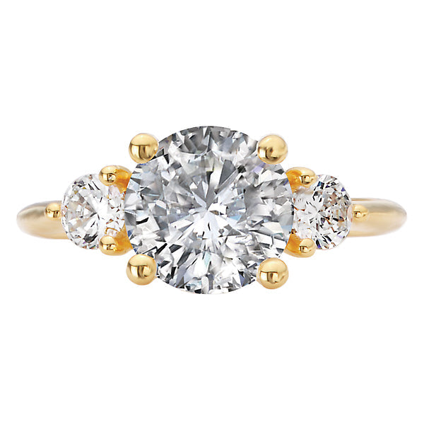 3-Stone Semi-Mount Diamond Engagement Ring