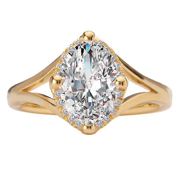 Semi-Mount Diamond Halo Engagement Ring