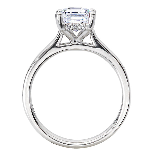 Hidden Halo Semi-Mount Diamond Engagement Ring