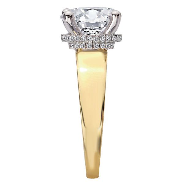 Diamond Semi-Mount Hidden Halo Engagement Ring