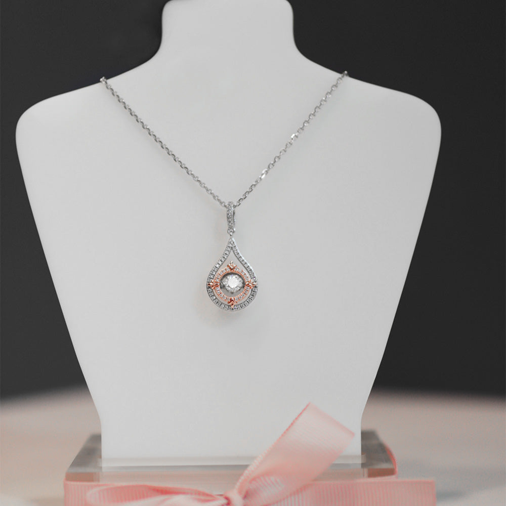 Sterling Silver & CZ Two-Toned Rhythm of Love Fleur-de-Lis